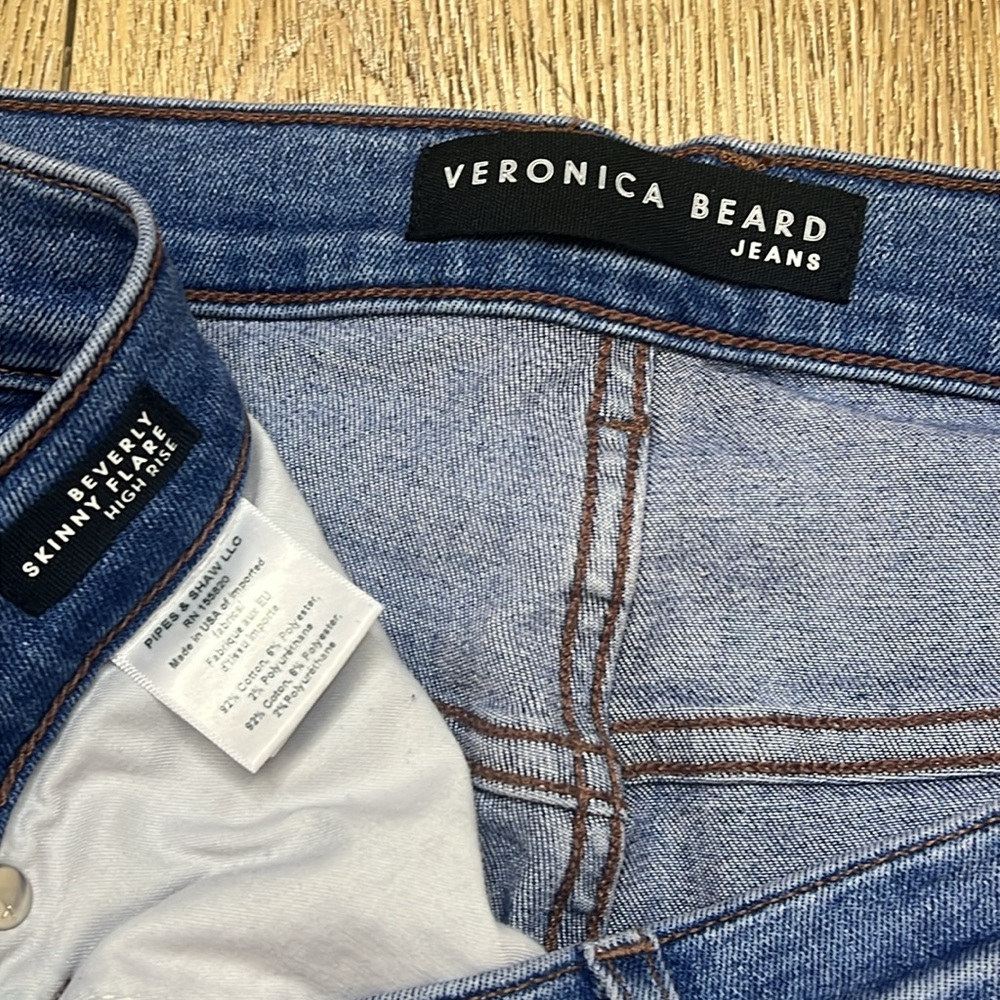 Veronica Beard Mid-Blue Flare Jeans - Picture 9 of 10